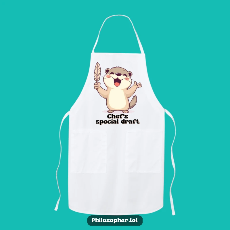 Funny Cheerful Otter Quill Apron: Create with Artistic Flair!