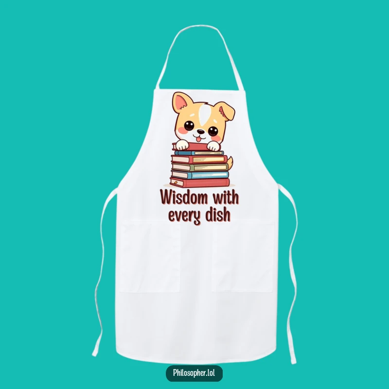 Funny Dog Philosophy Books Apron: Cook Up Laughs with Scholarly Style