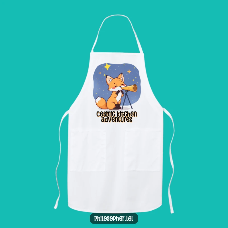 Funny Fox Star Gazer Apron: Cook Up Cosmic Fun, A Hilarious Kitchen Gift!