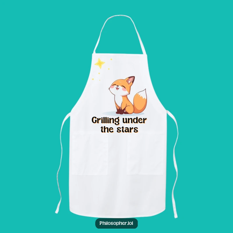 Funny Fox Starry Apron: Cook with Dreams Funny Gift