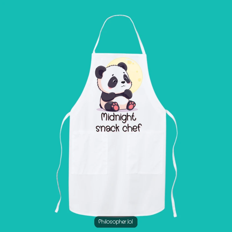 Funny Panda Moon Apron - Cook with Cosmic Contemplation