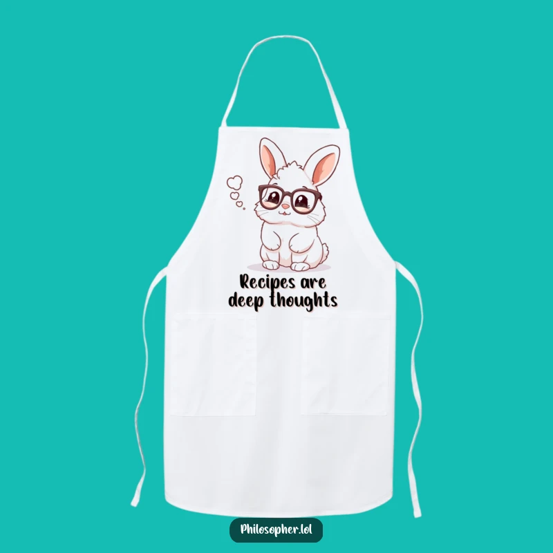 Funny Rabbit Reading Glasses Apron: Cook with Brains and Style