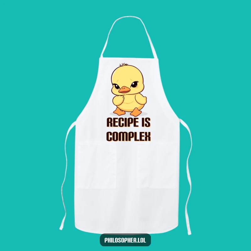 Funny Wobbly Duckling Deep Thought Apron: Cook with Calculated Giggles