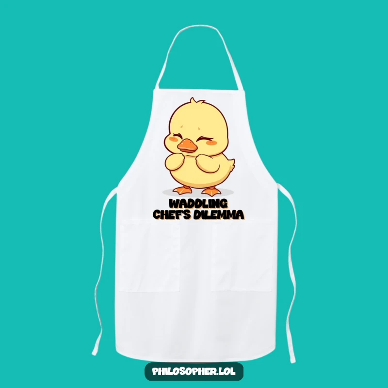 Funny Duckling Apron: Wobbly Chef, Deep Culinary Thoughts