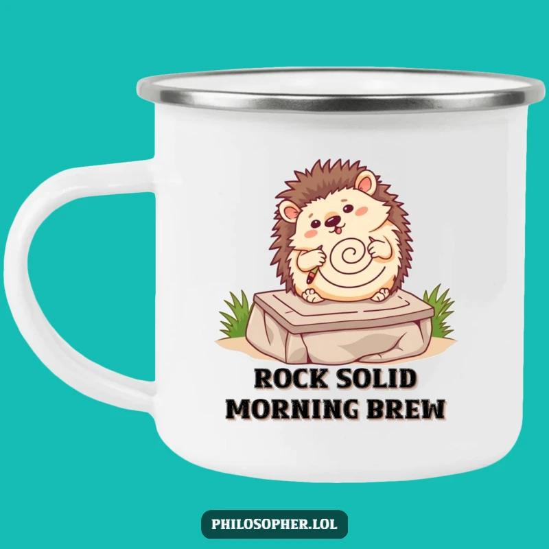 Funny Hedgehog Art Camping Mug: Enjoy Outdoors with a Wobbling Artist, Great Funny Gift