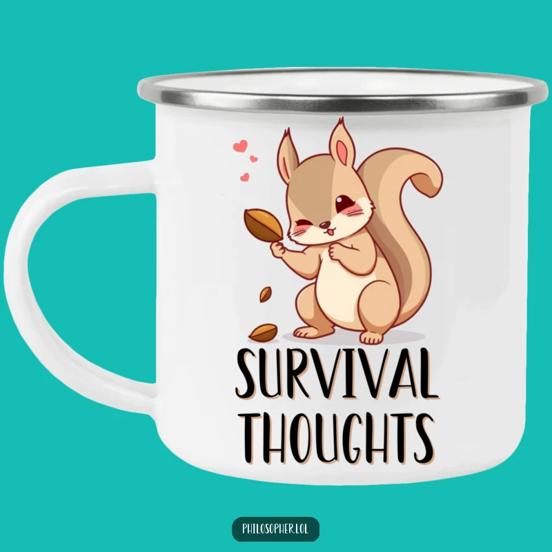 Funny Squirrel Camping Mug: Ponder Causality by the Campfire