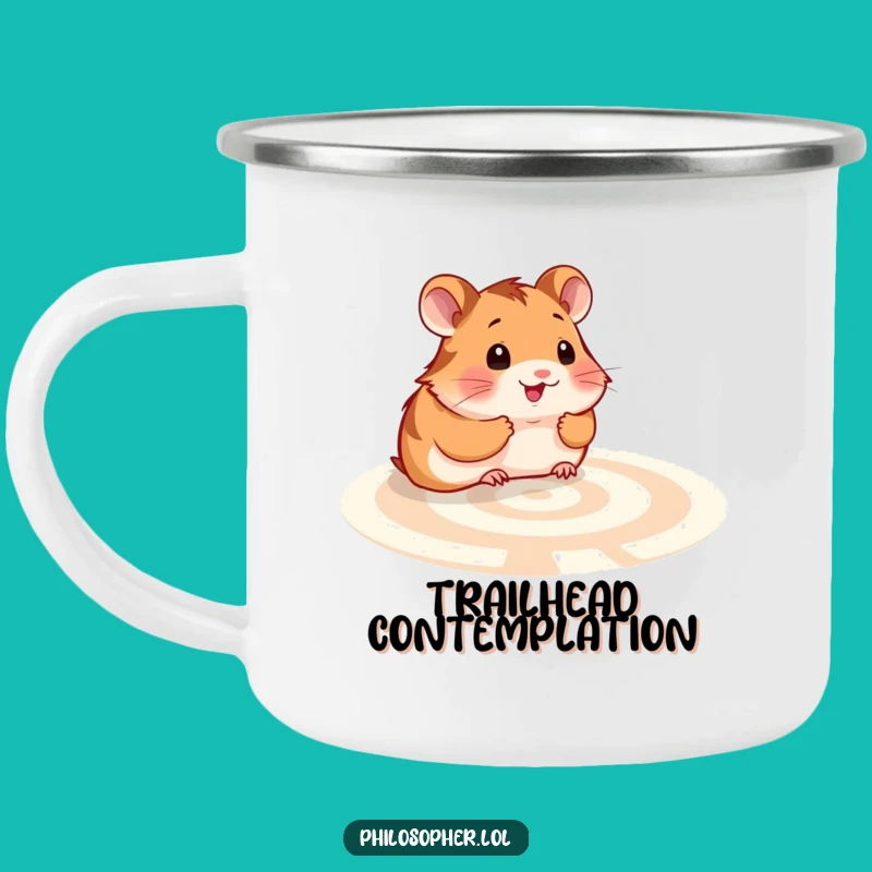 Hamster Labyrinth Camping Mug: Funny Gift for Outdoor Thinkers