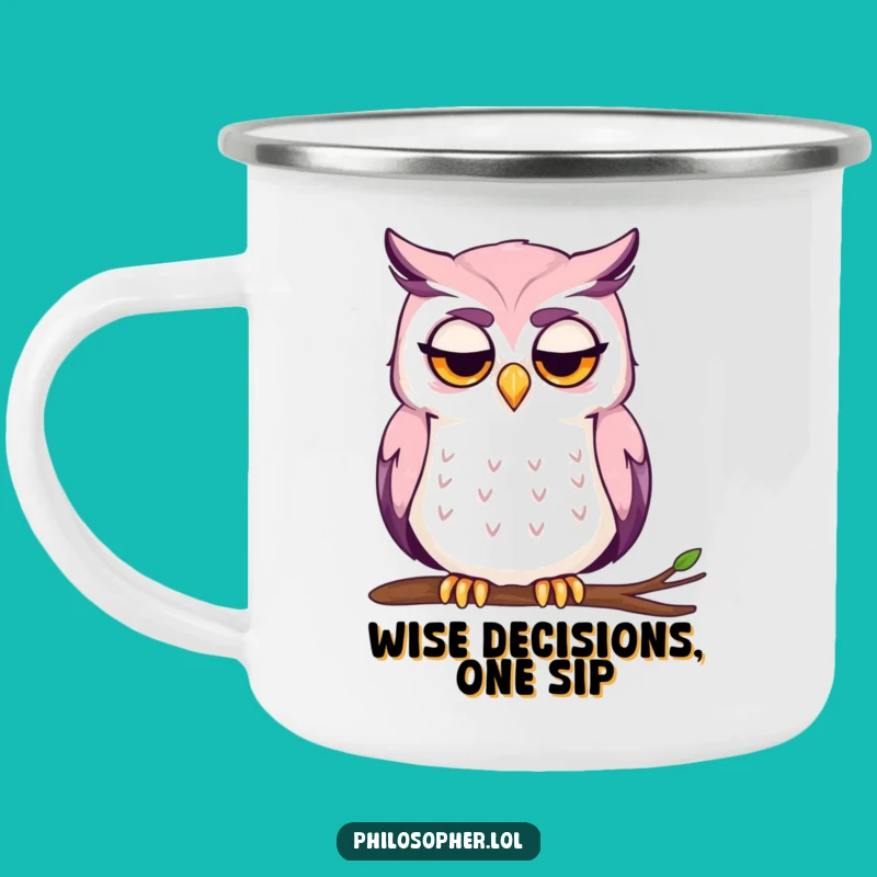Funny Owl Thinking Camping Mug: Ponder the Outdoors Funny Gift