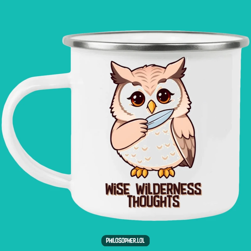 Funny Owl Camping Mug: Ponder the Outdoors with Wise Humor
