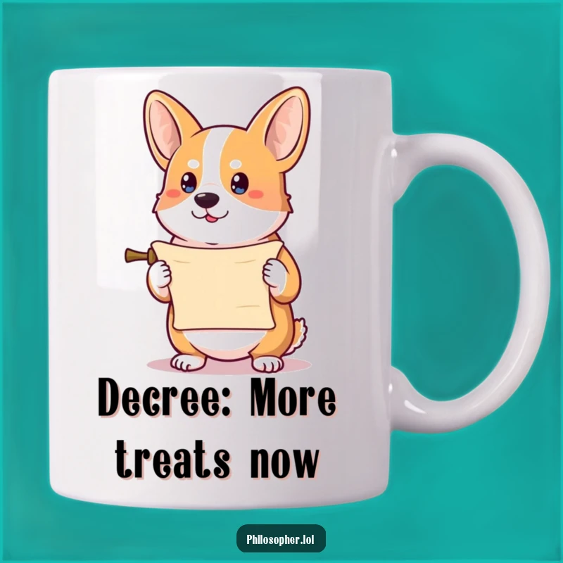 Funny Corgi Scroll Master Mug: A Hilarious and Determined Funny Gift
