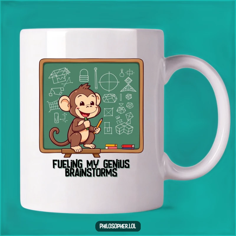 Funny Monkey Genius Mug - Smart Ape Sketching, Perfect Gift!