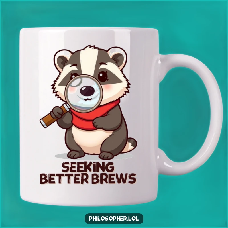 Funny Badger Detective Mug - Gift for Curious Minds, Clever Humor Present