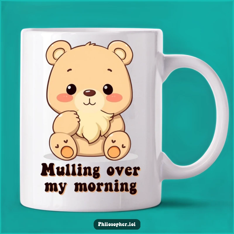 Funny Bear Stroking Beard Mug: Wise and Whimsical Gift for Thinkers