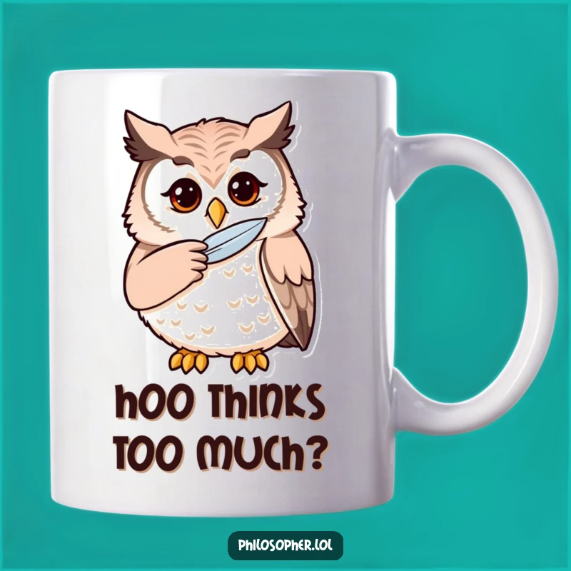 Funny Owl Chin Stroke Mug: Pondering Wisdom for Your Coffee Break