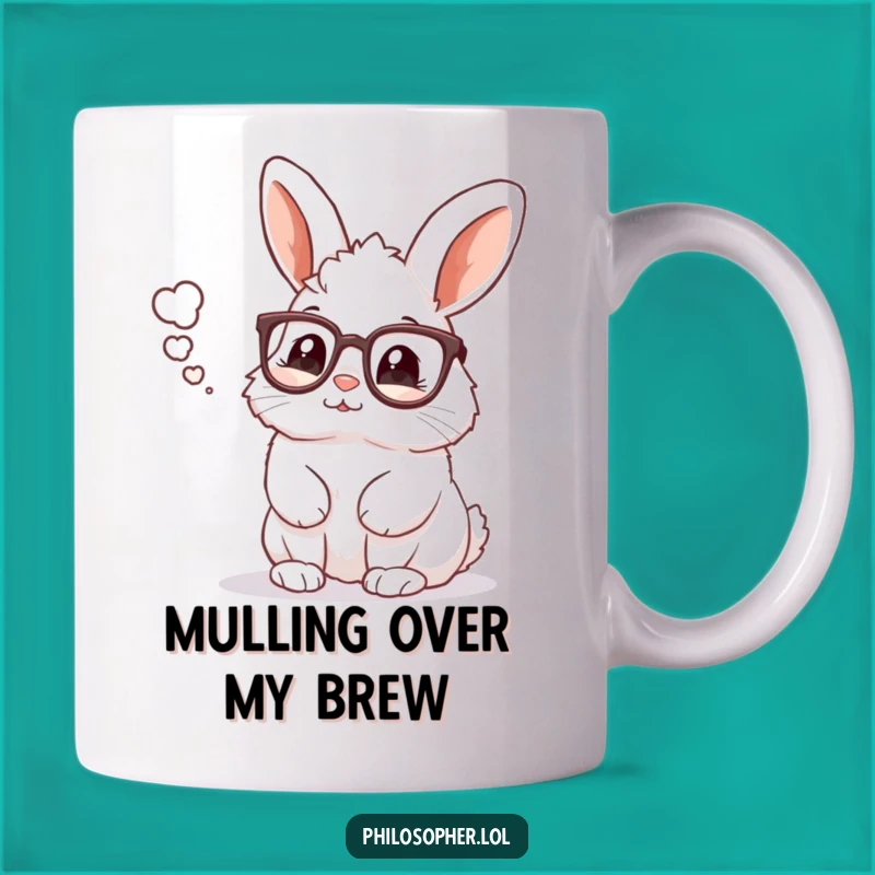 Funny Rabbit Reading Glasses Mug: Intellectual Humor Gift for Bookworms