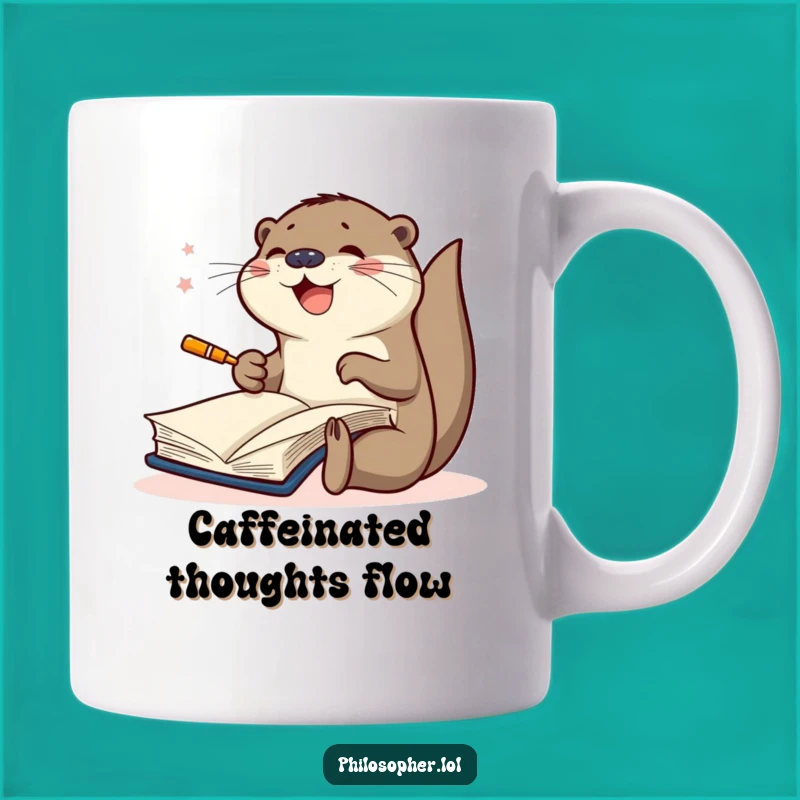 Funny Scribbling Otter Mug: Joyful Creative Book Lover Gift