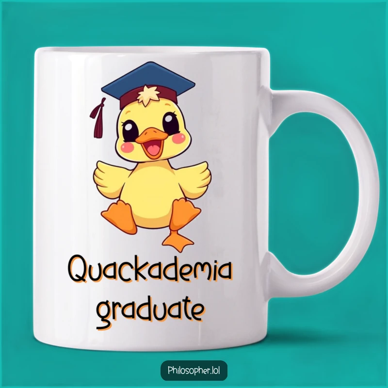 Funny Grad Duck Mug - Delighted Scholar Gift for New Graduates