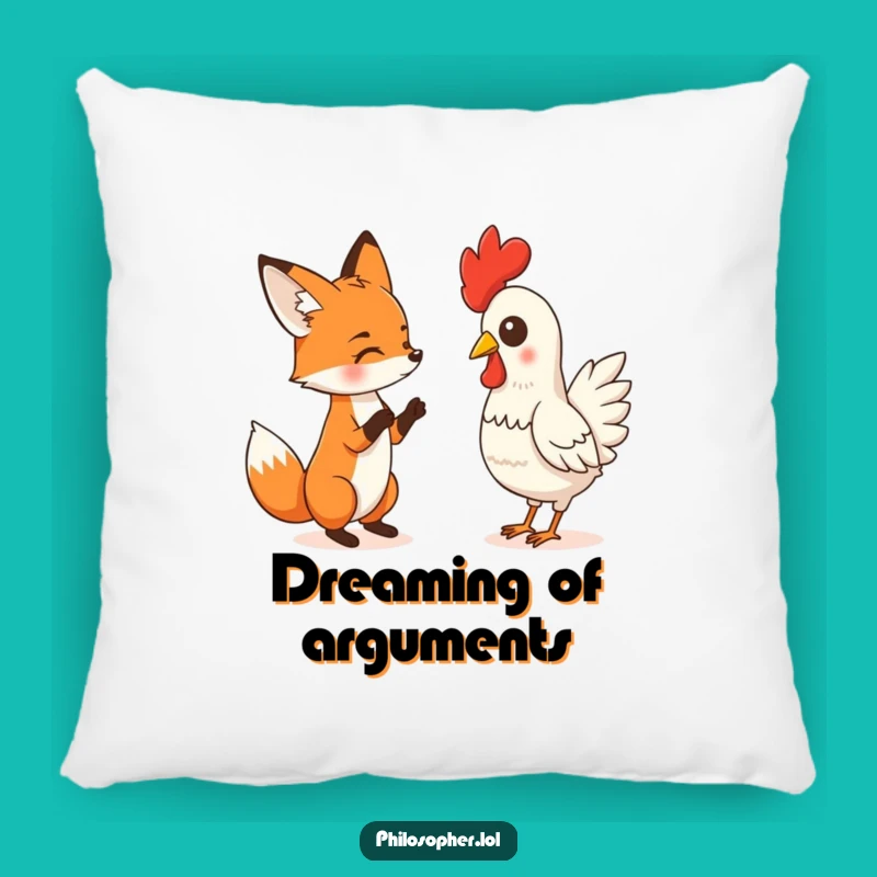 Funny Debate Fox Pillow - Comedic Accent, Hilarious Comfort Gift