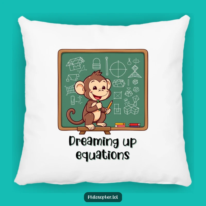 Funny Monkey Genius Pillow - Cozy Thinking Space, Perfect Gift!