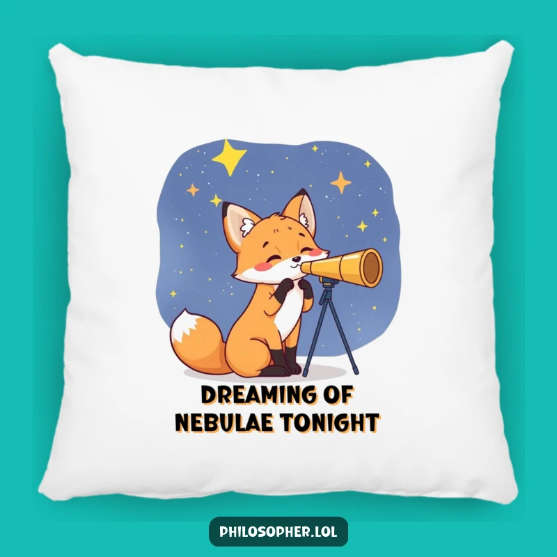 Funny Fox Star Gazer Pillow: Cozy Up with Celestial Dreams, A Comfy Funny Gift!
