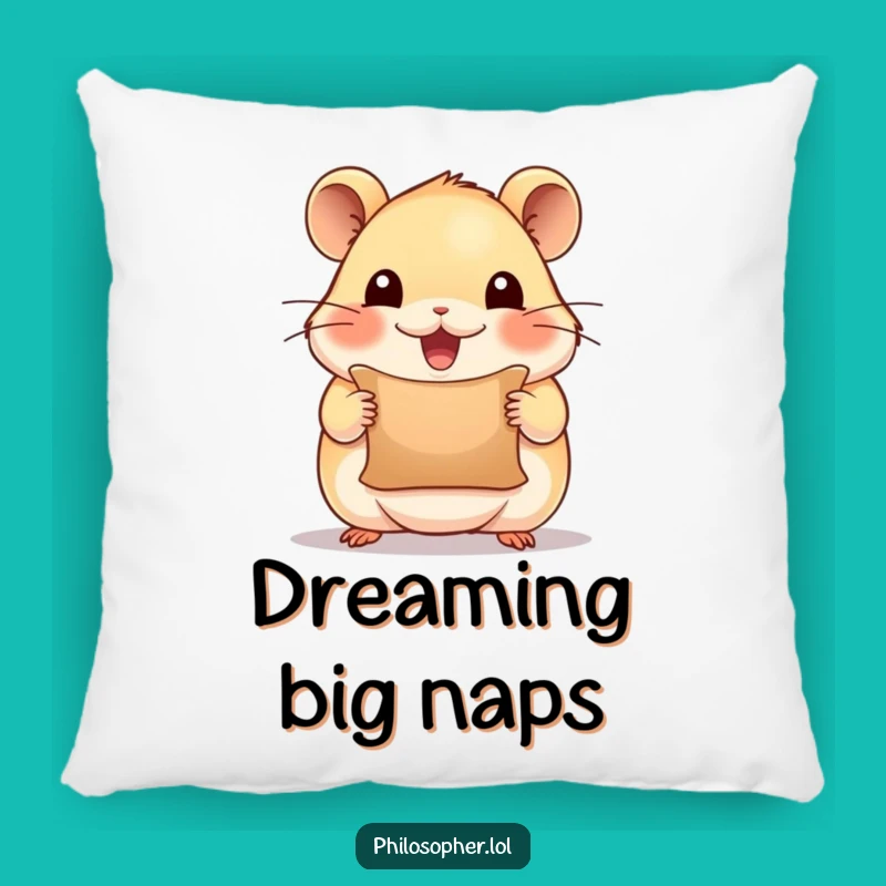 Funny Hamster Pillow: Inspired Scroll Comfort, Cozy Motivational Gift