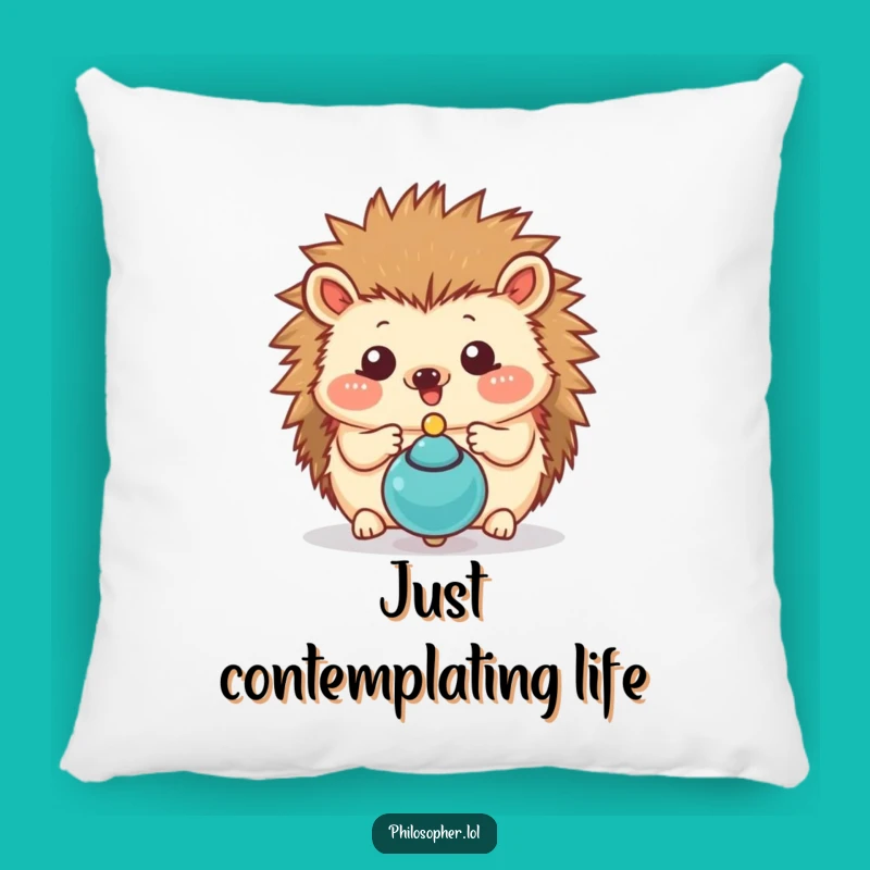 Funny Hedgehog Pillow: Cozy Comfort with a Hilarious Contemplation Design