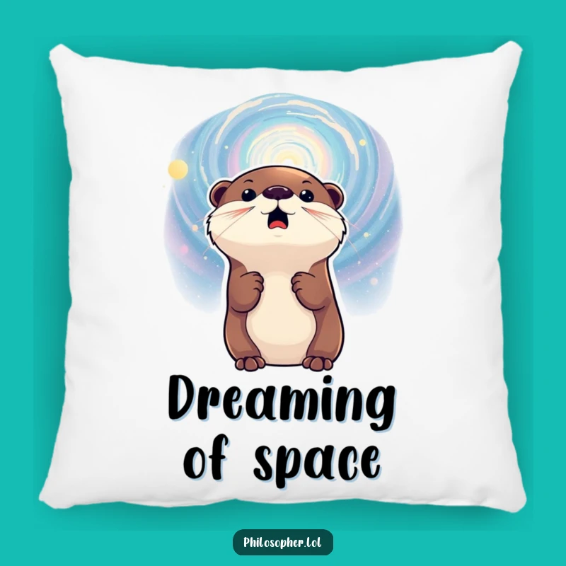 Funny Otter Galaxy Pillow: Cozy Space Explorer Accent Decor