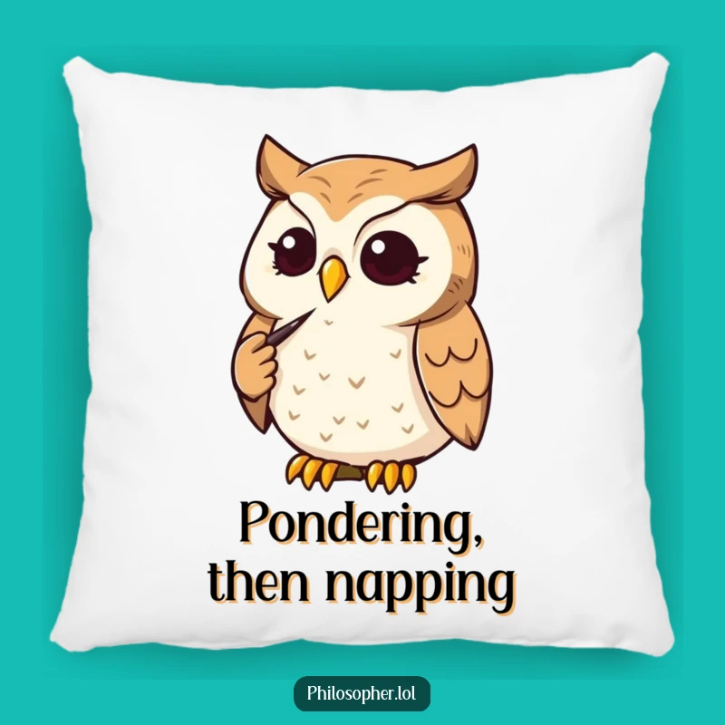Funny Owl Thinker Pillow: Cozy Up with Wisdom, A Comfy & Humorous Gift!