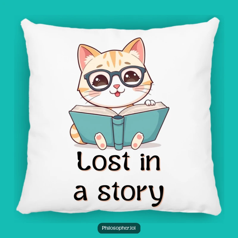 Funny Cat Scholar Pillow - Cozy Reading Companion, Perfect Gift!