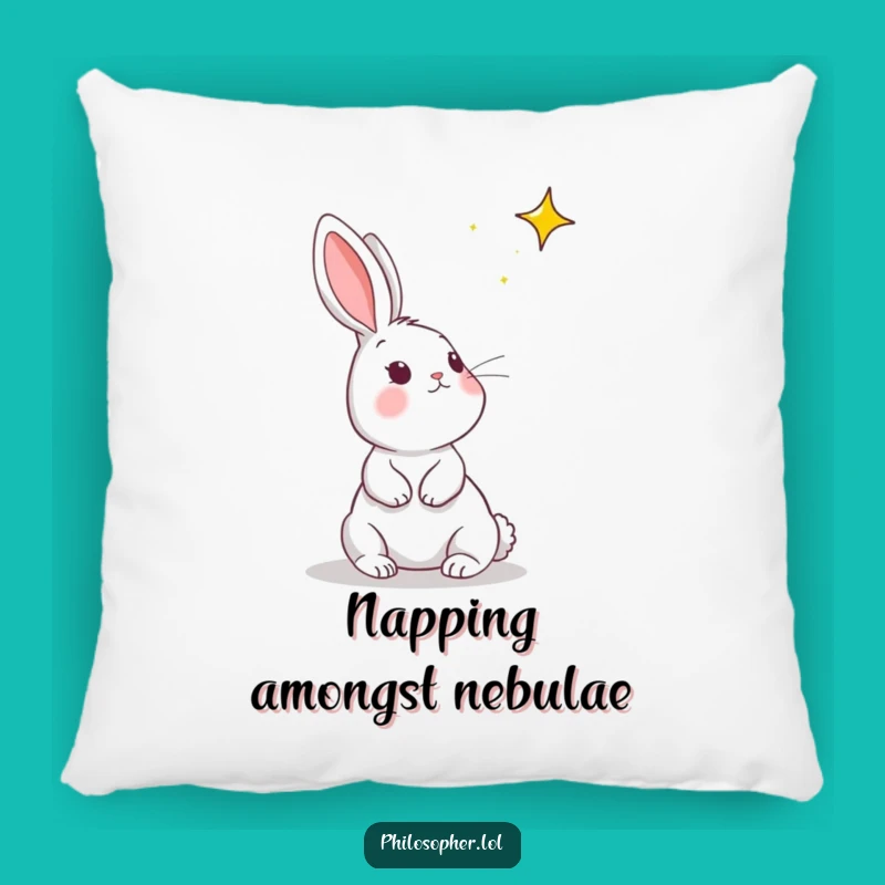 Funny Rabbit Starry Night Pillow: Cozy Humor for Dreamy Spaces