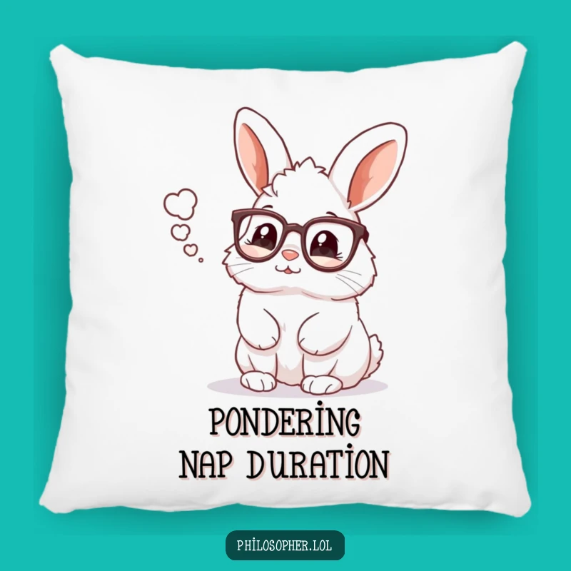 Funny Rabbit Reading Glasses Pillow: Cozy Companion for Deep Thinkers