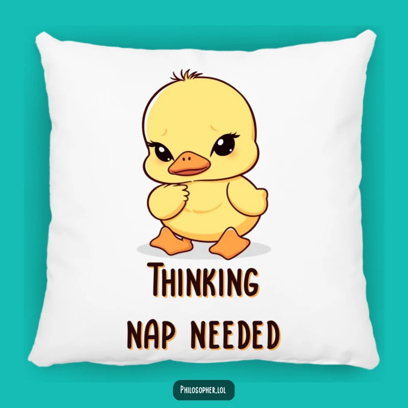 Funny Wobbly Duckling Deep Thought Pillow: Cozy Comfort for Pensive Moments
