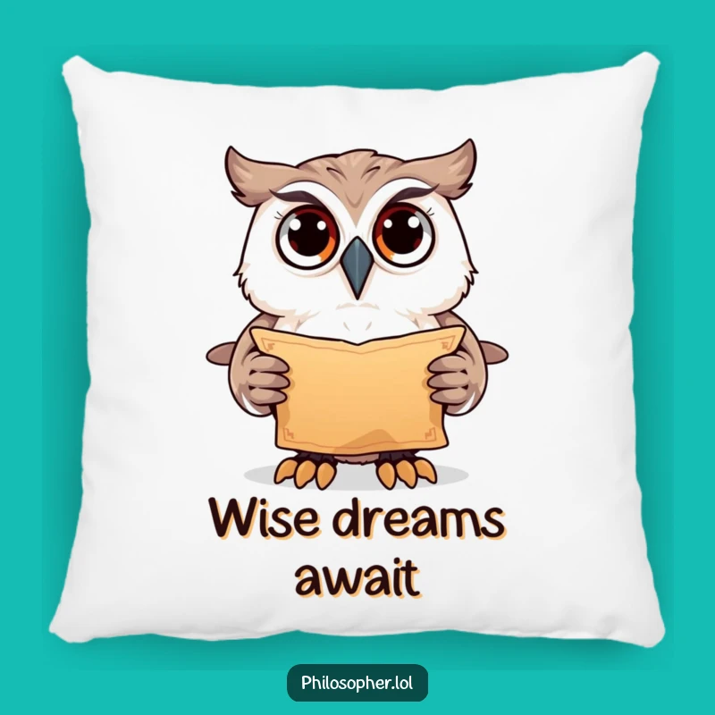 Funny Owl Ancient Scroll Pillow: Cozy Comfort for Curious Souls