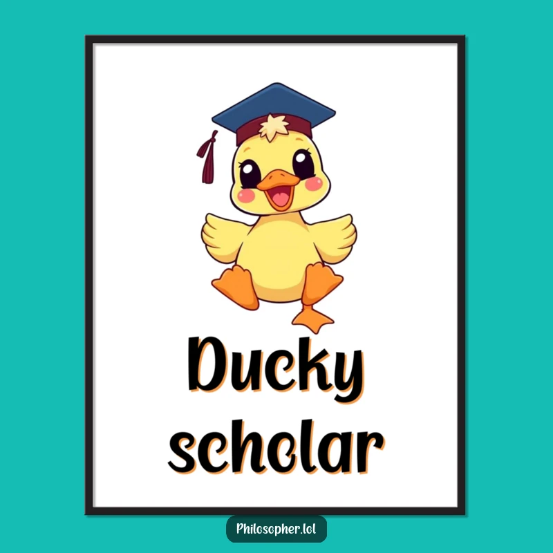 Funny Grad Duck Digital Art - Instant Graduation Decor Gift