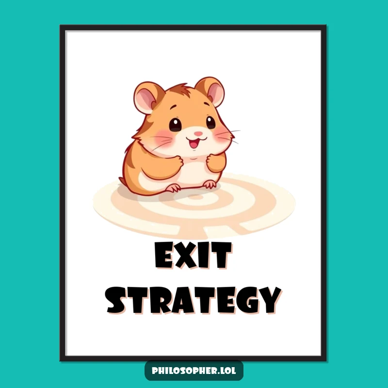 Funny Hamster Labyrinth Art Print: Ponder Life's Mysteries