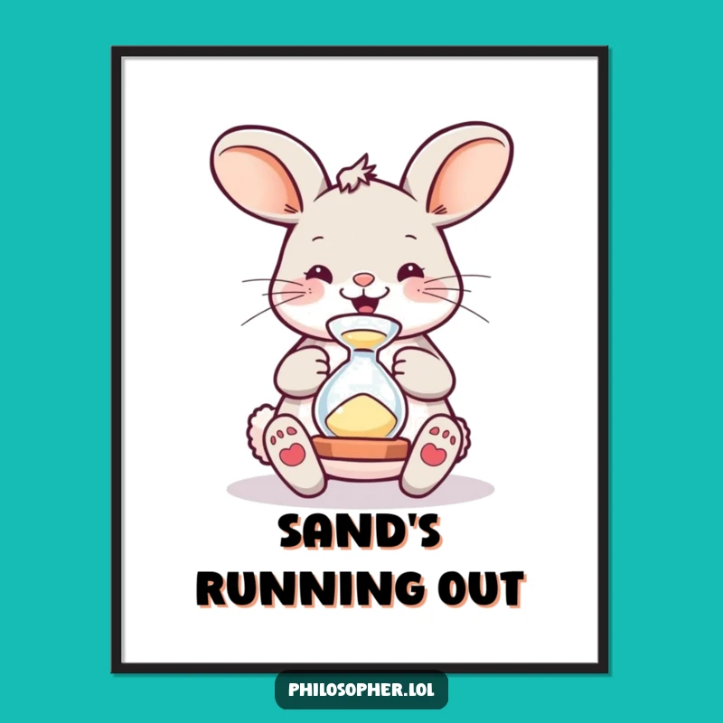 Funny Bouncing Bunny Hourglass Digital Art - Instant Humor for Your Walls!