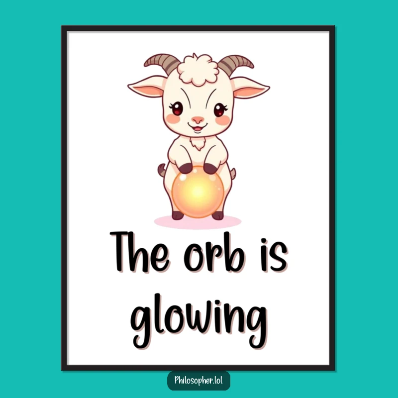 Funny Goat Magic Digital Art - Enchanting Orb Wall Decor, Perfect Gift!