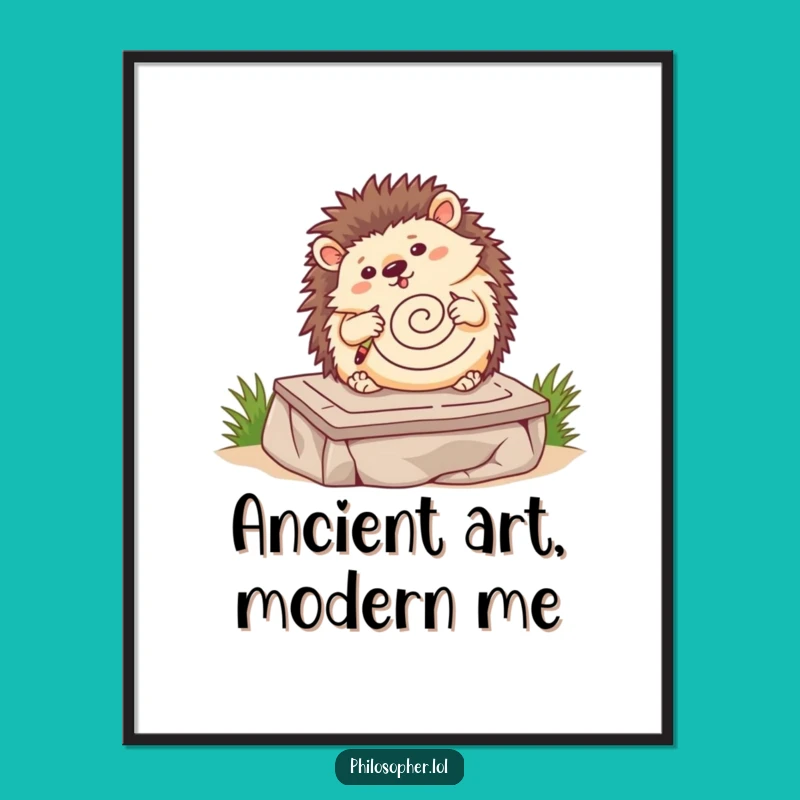 Funny Hedgehog Art Digital Art: Decorate with a Wobbling Artist, Instant Funny Gift