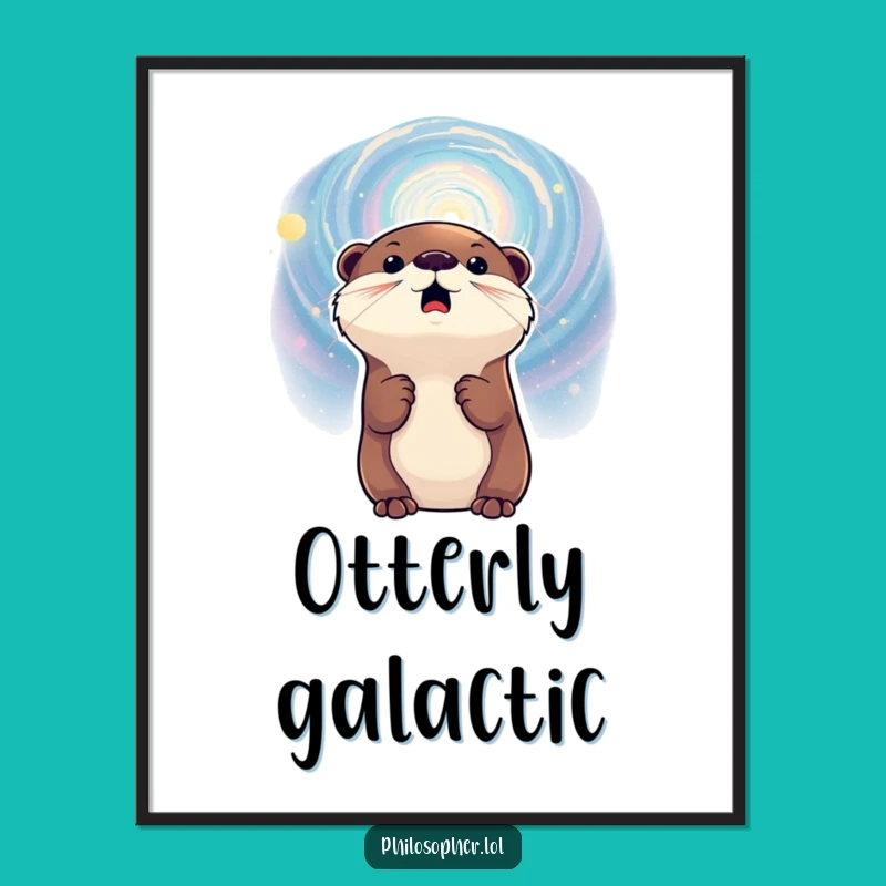 Funny Otter Galaxy Digital Art: Instant Space Wall Decor