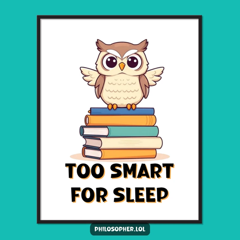 Funny Owl Digital Art Print: Proudly Display This Hilarious Scholarly Owl for Your Wall