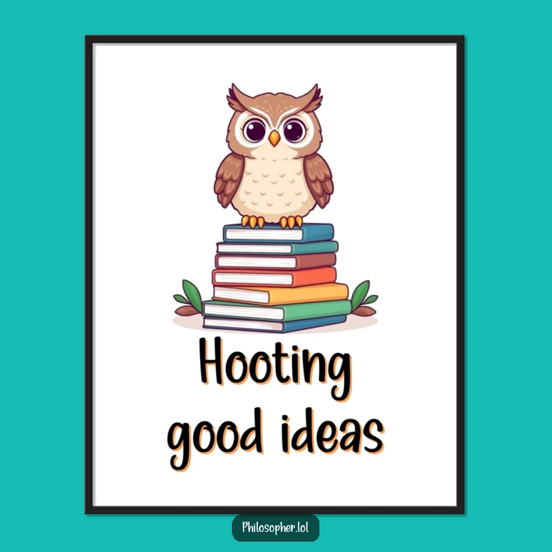Funny Owl Digital Print: Wise and Hilarious Art for Book Lovers