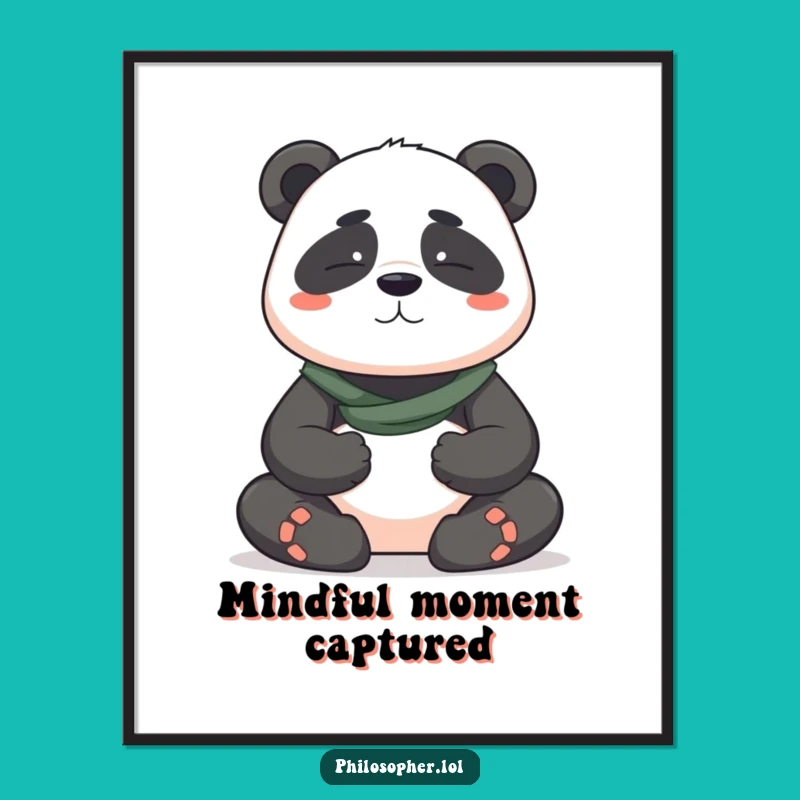 Funny Panda Digital Art - Zen & Hilarious Print for Peaceful Decor