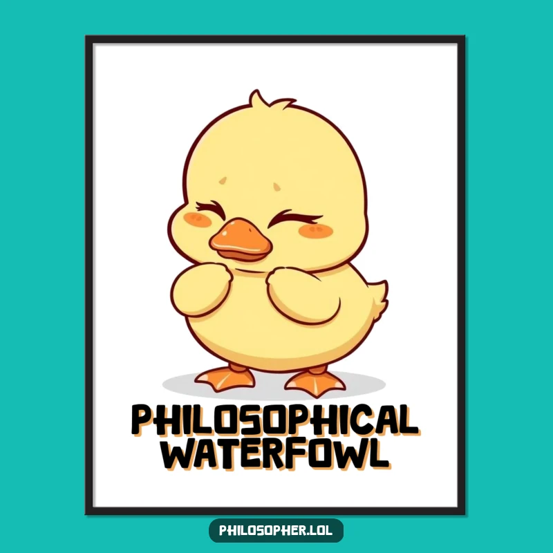 Funny Duckling Digital Art: Wobbly Thinker, Deeply Humorous Download