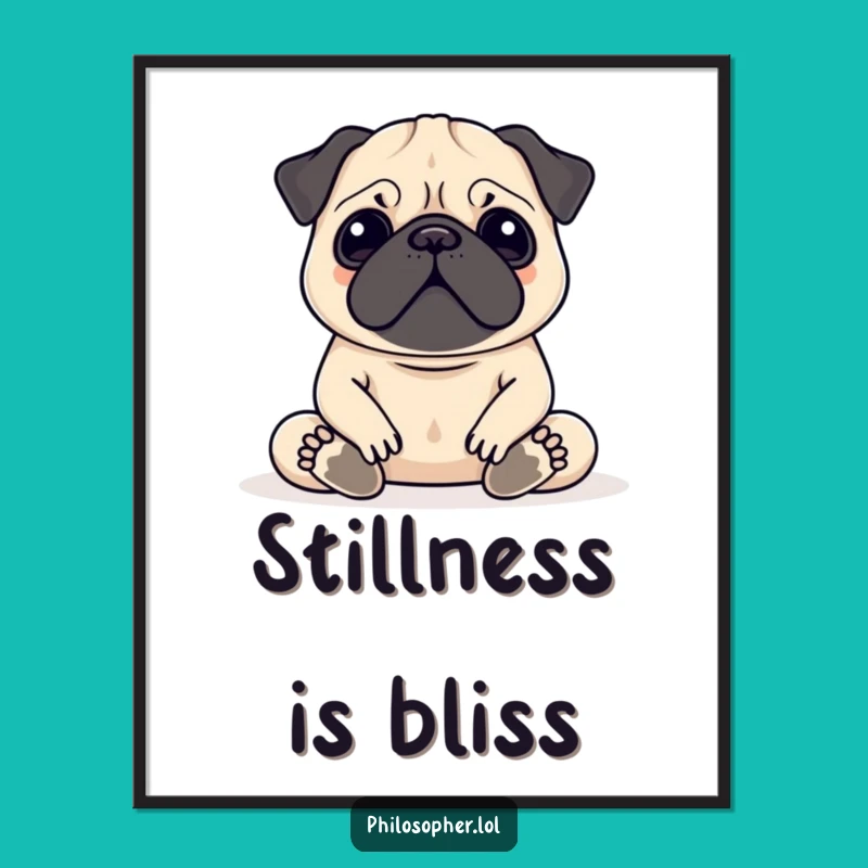 Funny Pug Meditation Digital Print: Serene Aum Pug Art Gift