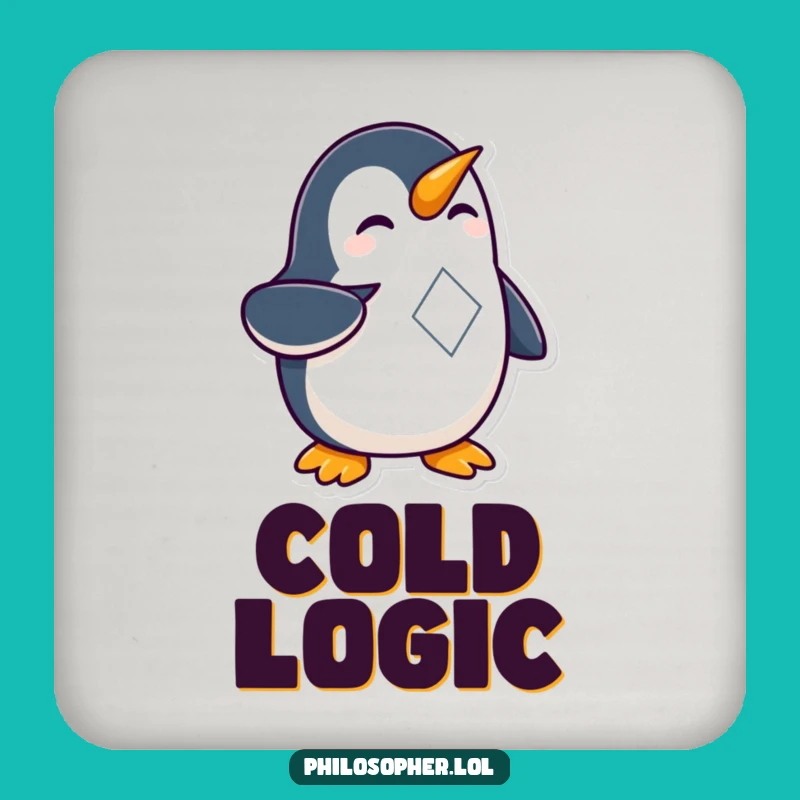 Funny Penguin Geometry Coasters: Curious Nerd Penguin Set