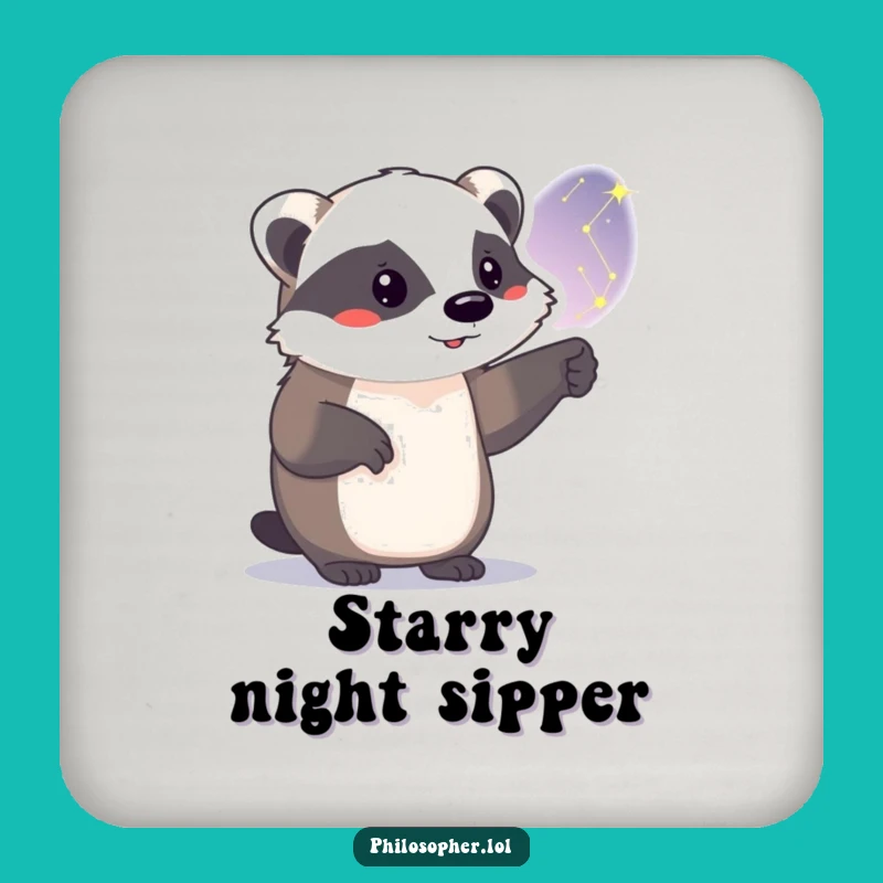 Funny Badger Constellation Coaster: Celestial Protection & Style