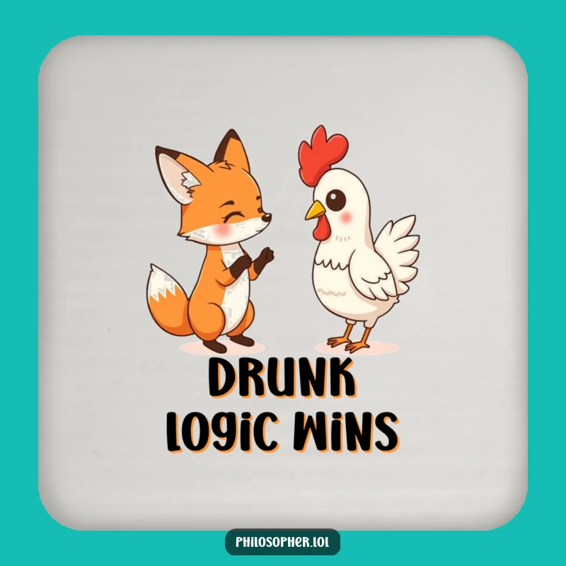 Funny Fox Argument Coaster - Humorous Bar Gift, Protects Surfaces