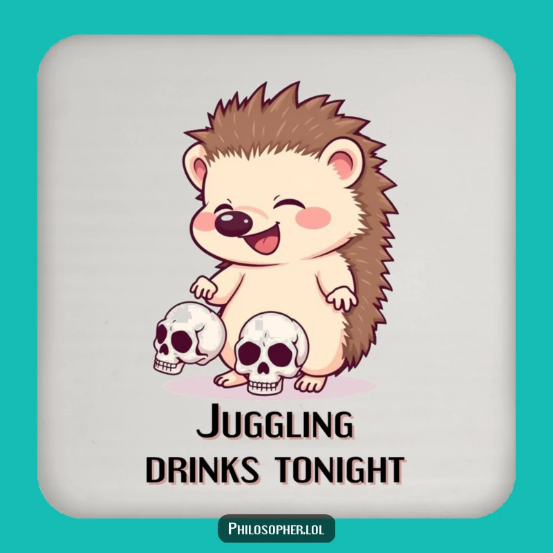 Funny Hedgehog Skull Coaster: Spooky Protection & Style