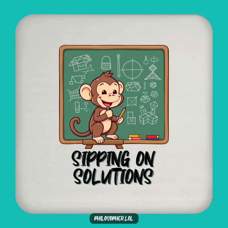 Funny Monkey Genius Coaster - Protect Surfaces with Smarts, Perfect Gift!