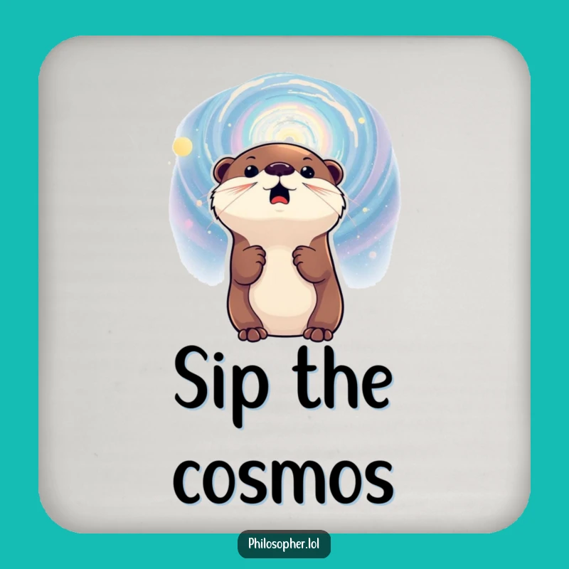 Funny Otter Galaxy Coaster: Protect Surfaces Space Style